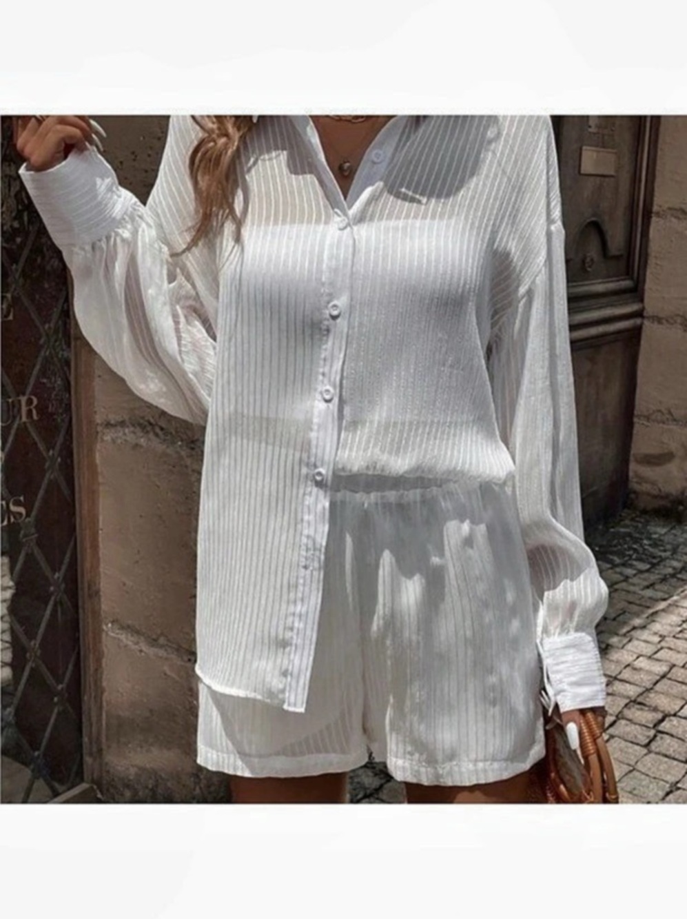 SHEIN White Button Down Shirt